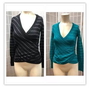 Guess,women,sweater (2),black/blue, decorated metallic thread, $15 each, sizeS.: